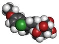 Dapagliflozin diabetes drug molecule. Inhibitor of sodium-glucose transport proteins subtype 2 (SGLT2