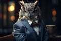 Dapper Owl A Businessman in Feathered Attire. Generative By Ai Royalty Free Stock Photo