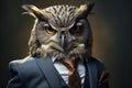 Dapper Owl A Businessman in Feathered Attire. Generative By Ai Royalty Free Stock Photo