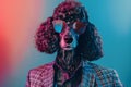 Dapper Poodle with Stylish Sunglasses and Blazer