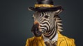 A Dapper Zebra in a Suit and Top Hat