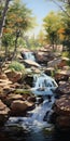 Dappled Sunlight: A Stunning Waterfall Original Art By Michael Simons