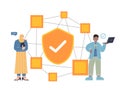 dApps decentralized applications software with block chain technology connected spread