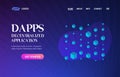 Dapps UI UX vector web template for website header, banner, slider or landing page. Fintech Open-source software Smart Contract Royalty Free Stock Photo