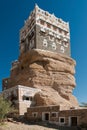 Dar al hajar palace in wadi dhahr yemen Royalty Free Stock Photo