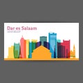 Dar es Salaam colorful architecture vector illustration Royalty Free Stock Photo