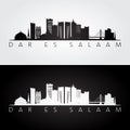 Dar es Salaam skyline and landmarks silhouette