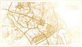 Dar es Salaam Tanzania City Map in Retro Style in Golden Color. Outline Map