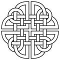 Dara knot in black outline. Celtic symbol. Isolated background.