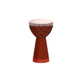 Darbuka or golden drum percussion musical instrument, flat vector illustration isolated on white background.