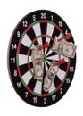 Dard board with arrows and dollars Royalty Free Stock Photo