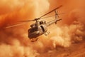 Daredevil mission, Military chopper crosses blazing desert fire and smoke