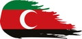Darfur comet flag, grunge brush vector Royalty Free Stock Photo