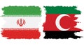 Darfur and Iran grunge flags connection vector Royalty Free Stock Photo