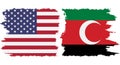 Darfur and USA grunge flags connection vector Royalty Free Stock Photo