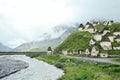 Dargavs, North Ossetia-Alania, Russia. City of the dead, necropolis in the mountains of North Caucasus. Unesco world heritage