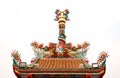 Dargon statue on Shrine roof ,dragon statue on china temple roof as asian art, Chinese style dragon statue Royalty Free Stock Photo