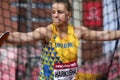 DARIA HARKUSHA ukrainian track and field athlete on discus throw in the IAAF World U20 Championship Tampere, Finland 2018