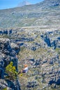 A daring European tourist rock climbing in Cape Town South Afric