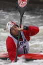 Dariusz Popiela in water slalom world cup race Royalty Free Stock Photo