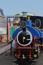 Darjeeling himalayan steam engine toy train at ghum railway station highest railway station of india