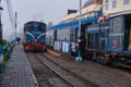 DARJEELING, INDIAN -June 22, Darjeeling Himalayan Railway at Darjeeling Railway Station in Darjeeling, West Bengal, India. Royalty Free Stock Photo