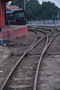 DARJEELING, INDIAN -June 22, The toy train of Darjeeling Himalayan Railway runs on the track in Darjeeling, India. Darjeeling Royalty Free Stock Photo
