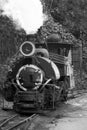 DARJEELING, INDIAN -June 22, The toy train of Darjeeling Himalayan Railway runs on the track in Darjeeling, India. Darjeeling Royalty Free Stock Photo