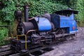 DARJEELING, INDIAN -June 22, The toy train of Darjeeling Himalayan Railway runs on the track in Darjeeling, India. Darjeeling Royalty Free Stock Photo