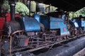 DARJEELING, INDIAN -June 22, The toy train of Darjeeling Himalayan Railway runs on the track in Darjeeling, India. Darjeeling Royalty Free Stock Photo