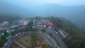 Darjeeling landscape Tea Garden and Batasia Loop Aerial View and Toy Train Darjeeling