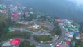 Darjeeling landscape Tea Garden and Batasia Loop Aerial View and Toy Train Darjeeling