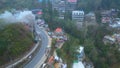 Darjeeling landscape Tea Garden and Batasia Loop Aerial View and Toy Train Darjeeling