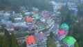 Darjeeling landscape Tea Garden and Batasia Loop Aerial View and Toy Train Darjeeling