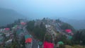 Darjeeling landscape Tea Garden and Batasia Loop Aerial View and Toy Train Darjeeling