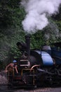 Darjeeling, West Bengal, India - Close up detail of steam engine toy train of Darjeeling Himalayan railway at station, Darjeeling Royalty Free Stock Photo