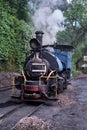 Darjeeling, West Bengal, India - Close up detail of steam engine toy train of Darjeeling Himalayan railway at station, Darjeeling Royalty Free Stock Photo