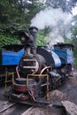 Darjeeling, West Bengal, India - Close up detail of steam engine toy train of Darjeeling Himalayan railway at station, Darjeeling Royalty Free Stock Photo