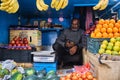 Darjeeling, West Bengal, India. June 22, 2022, Unknown seller of fruits and vegetables in a small market