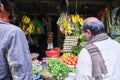 Darjeeling, West Bengal, India. June 22, 2022. A village man sitting on the road side of a busy area in Darjeeling for sell his