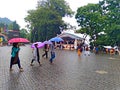 Darjeeling, West bengal, india, people walking in the streets of darjeeling mall road in a rainy day