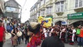 People celebrating Dragan dance at Darjeeling Mal on account of Durga puja Royalty Free Stock Photo