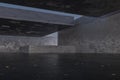 The dark abandoned room, creative architectural construction, 3d rendering