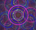 Dark Abstract Background With Circles Of Different Colors