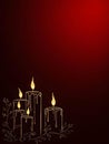 Dark Abstract Background with Cluster of Glowing Candles and Subtle Red Light Accents for Festive Elegance Royalty Free Stock Photo