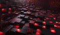 Black and red cubes with glowing light abstract background Royalty Free Stock Photo