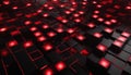 Black Cubes with Red Glowing Lights abstract background Royalty Free Stock Photo
