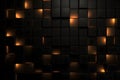 Dark abstract background with glowing cubes theme
