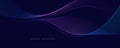 Dark Abstract Background With Glowing Wave. Shiny Moving Lines Design Element. Modern Purple Blue Gradient Flowing Wave Lines.