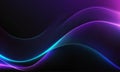Dark abstract background with glowing wave. Shiny moving lines design element. Modern purple blue gradient flowing wave lines Royalty Free Stock Photo